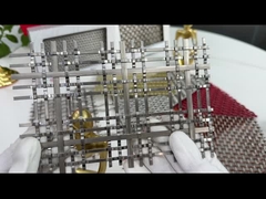 Bronze Quadrado Ornamental Arquitetônico Tecido de Malha Metálica Edifício fachada 7.8kg/M2