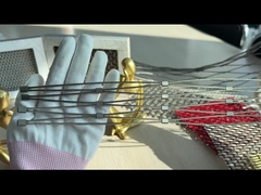 Ferrulado 60m Tecido à mão rede 304 aço inoxidável cor natural