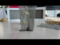 Decorativo Chainmail Ring Mesh Cortina tela Edifício fachadas cor natural