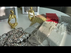 SHUOLONG Decor Acero Metal Sequin Tecido Hotéis Tecido Flake Metal