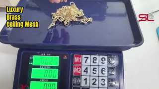 Decoração de teto em malha de anel de latão