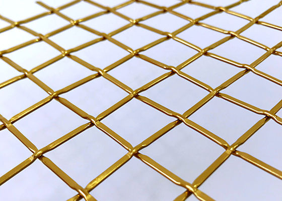 Armário tecido arquitetónico de Mesh For Stainless Steel Fabrics do metal da cor do ouro de 83%
