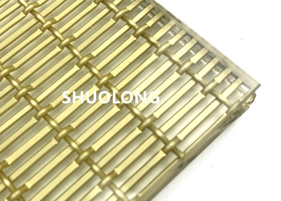 Vidro de alumínio vidro laminado oxidado de Mesh Gold Color For Sandwich do fio