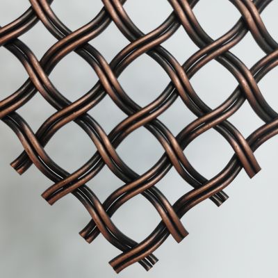 Arquitetônica Antiga Brass Woven Wire Mesh In Reverse Dutch Weave 52% Área aberta Para teto