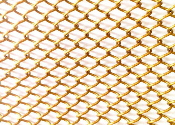 Ouro flexível Mesh Curtain da cortina 13ft da bobina do metal da decoração da casa