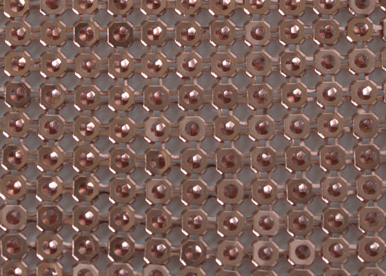 revestimento antiusura da separação da decoração da tela de 4mm Dia Woven Aluminum Metal Sequin