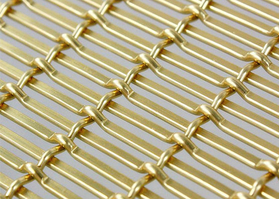 Cor do ouro que anodiza o fio tecido decorativo Mesh Aluminum For Ceilings