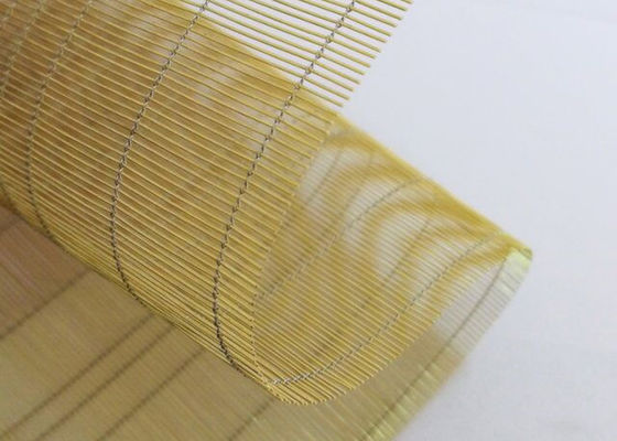 Fio tecido de bronze arquitetónico Mesh For Laminated Glass, cor do ouro