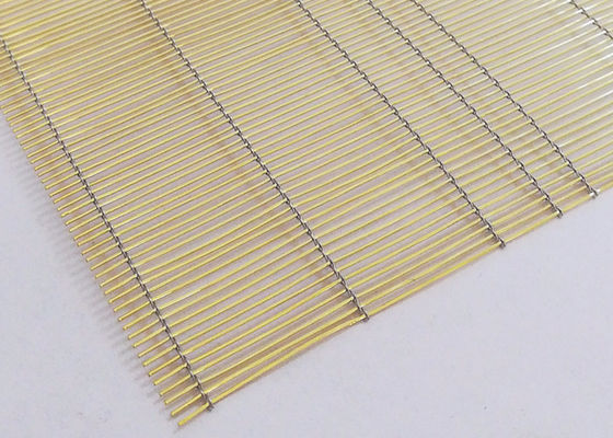 Fio tecido de bronze arquitetónico Mesh For Laminated Glass, cor do ouro