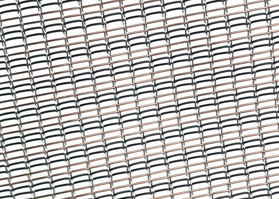 Vidro azul decorativo luxuoso da cor com metal Mesh Interlayer Plain Woven