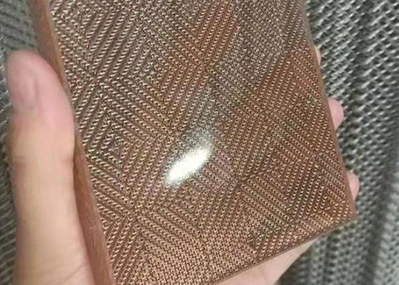 Art Brass Woven Metal Glass laminou a rede de arame 0.5mm