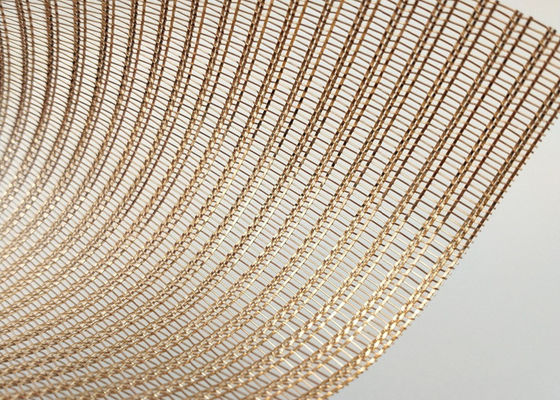 plano laminado de vidro de Mesh Decorative Shine Bronze Copper três do fio de 0.6mm