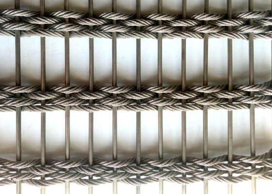 100x6m tecido flexível Mesh Fabric Facade arquitetónico de aço inoxidável