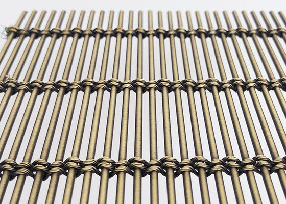 Ss316 metal tecido arquitetónico de bronze antigo Mesh Flexible Builing Facade Wire