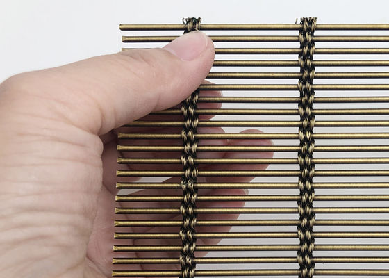 Ss316 metal tecido arquitetónico de bronze antigo Mesh Flexible Builing Facade Wire