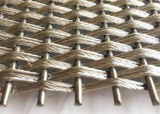 Metal decorativo 5m x 2.5m Mesh For Wall Coverings arquitetónico de aço inoxidável