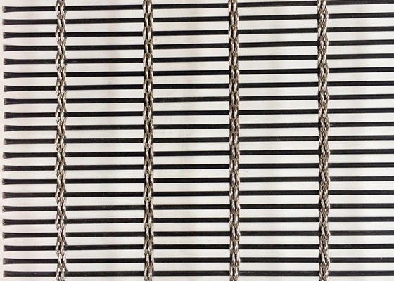 Fachada de construção preta Mesh Cable Metal arquitetónico de aço inoxidável 120m x 6m