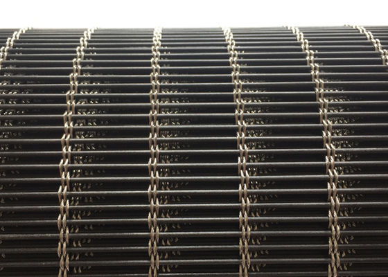 Fachada de construção preta Mesh Cable Metal arquitetónico de aço inoxidável 120m x 6m