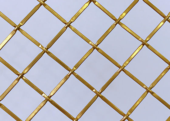 Armário tecido arquitetónico de Mesh For Stainless Steel Fabrics do metal da cor do ouro de 83%