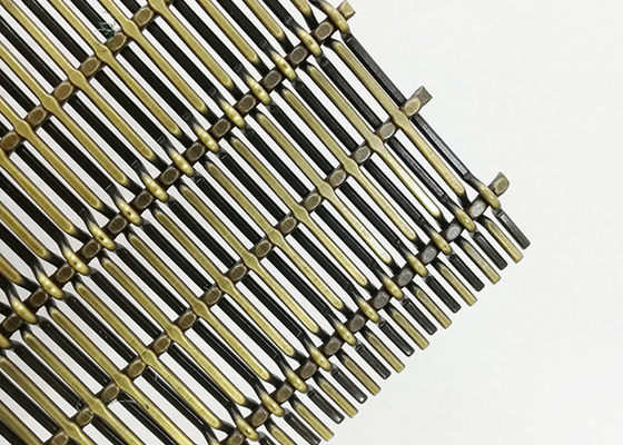 comprimento Mesh For Wall Cladding de aço inoxidável arquitetónico de bronze antigo de 3m