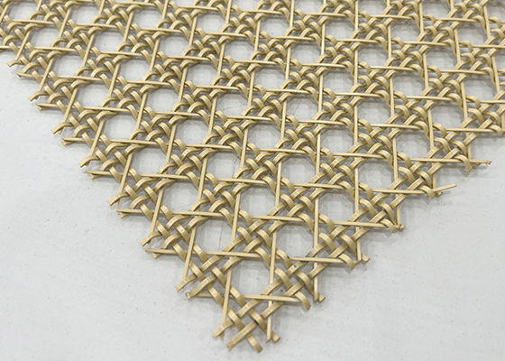Pinte o fio arquitetónico de Mesh Stainless Steel Decorative Woven do metal da cor do ouro