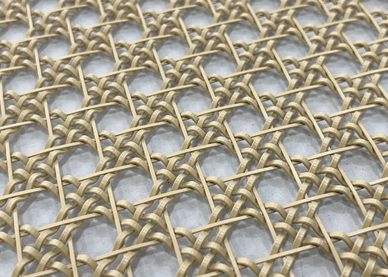 Pinte o fio arquitetónico de Mesh Stainless Steel Decorative Woven do metal da cor do ouro