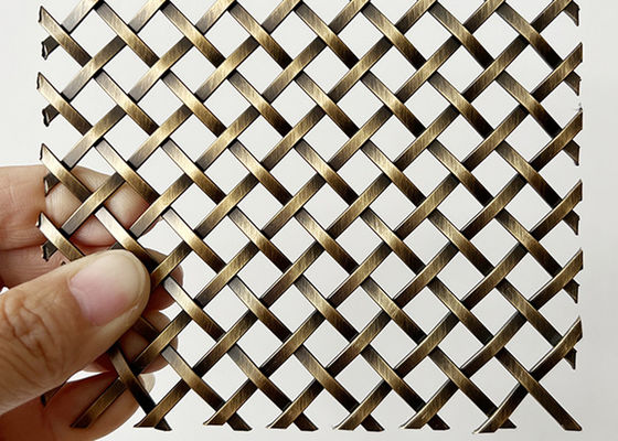 Fio tecido de bronze Mesh For Wall do friso do fechamento da antiguidade de bronze da cor