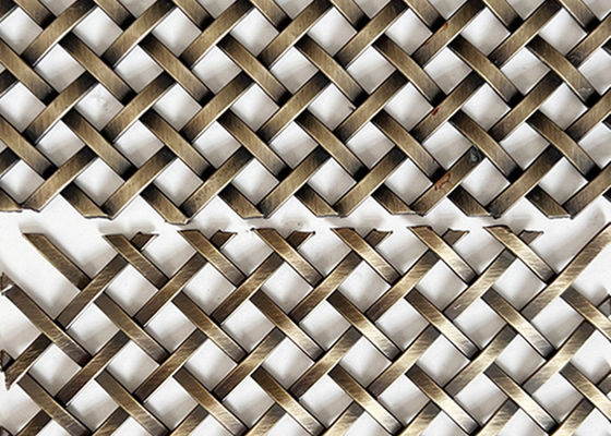 Fio tecido de bronze Mesh For Wall do friso do fechamento da antiguidade de bronze da cor