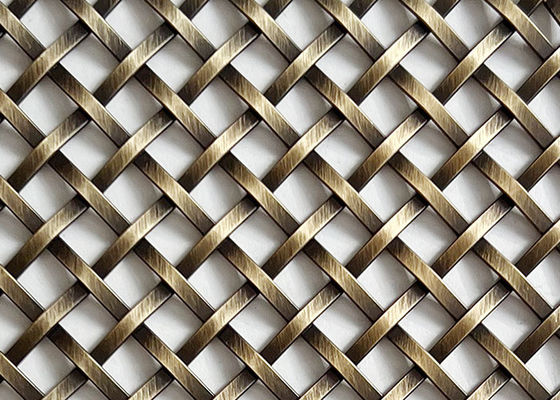 Fio tecido de bronze Mesh For Wall do friso do fechamento da antiguidade de bronze da cor