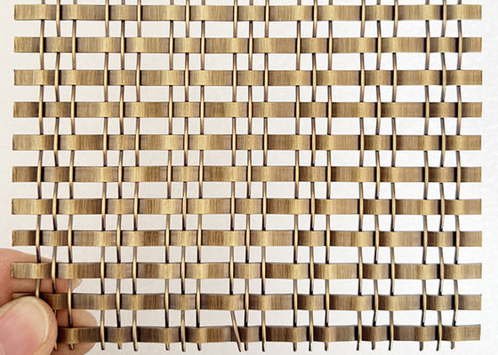 Fio de bronze antigo arquitetónico de aço inoxidável Mesh For Cabinets do friso do fechamento