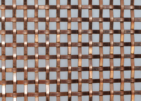 Fio decorativo de aço inoxidável Mesh Grilles Bronze Color For Caninets da largura 1.5m