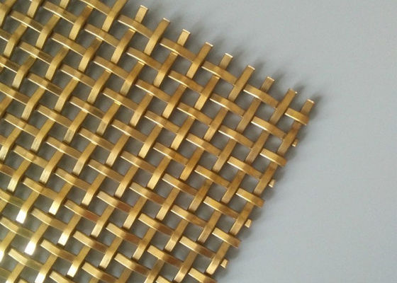 Fio decorativo de aço inoxidável Mesh Grilles Bronze Color For Caninets da largura 1.5m