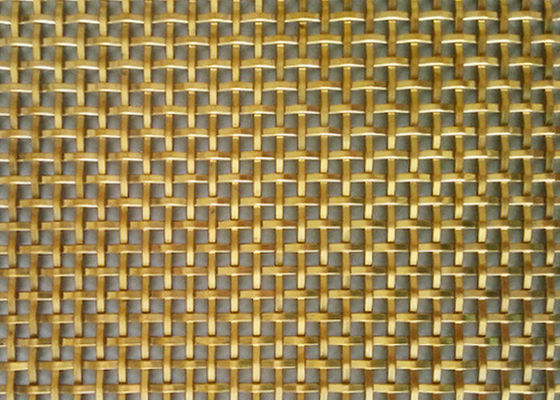 Fio decorativo de aço inoxidável Mesh Grilles Bronze Color For Caninets da largura 1.5m