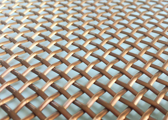 Cor de cobre redonda laminada de vidro de aço inoxidável do fio da rede de arame meia para o vidro Tempered