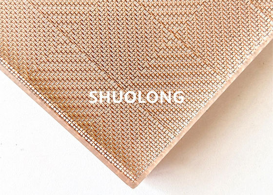 Tela laminada de vidro de bronze de Mesh Copper Flexible Woven Metal do fio para decorativo