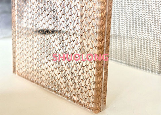 O vidro de bronze laminou o fio Mesh Copper Weave Metal Fabric para o projeto interior