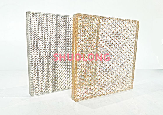 O vidro de bronze laminou o fio Mesh Copper Weave Metal Fabric para o projeto interior