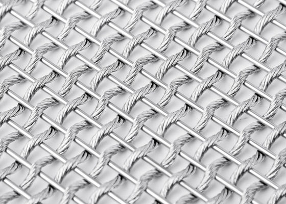 A planície tece o metal flexível arquitetónico Mesh Fabric SS304 para as tampas de coluna