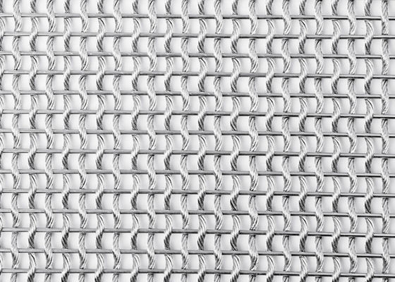 A planície tece o metal flexível arquitetónico Mesh Fabric SS304 para as tampas de coluna