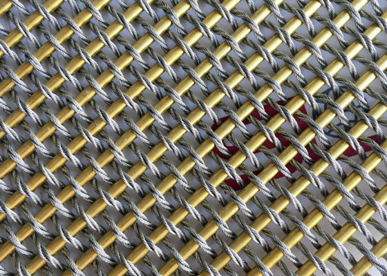 Divisor tecido flexível de Mesh Fabric Oxidation For Room do metal da cor do ouro
