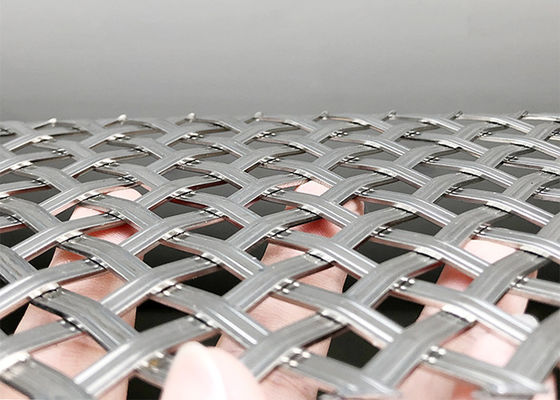 A planície de lustro tece Mesh Length arquitetónico de aço inoxidável 30m