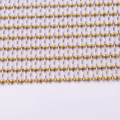 Metal decorativo Mesh Anodizing Surface Treatment da resistência de corrosão da cor do ouro