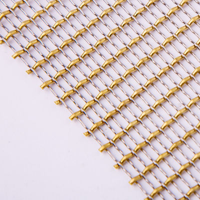 Metal decorativo Mesh Anodizing Surface Treatment da resistência de corrosão da cor do ouro