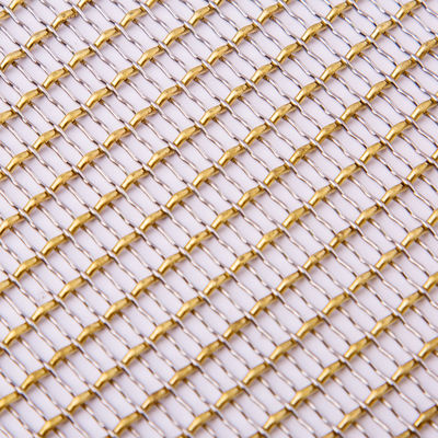Metal decorativo Mesh Anodizing Surface Treatment da resistência de corrosão da cor do ouro