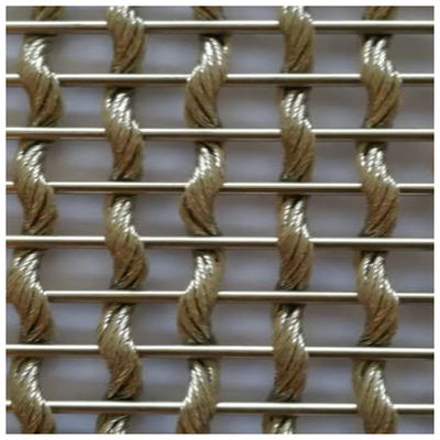 Anodizante Twill Weave Woven Mesh Panels Resistência ao fogo
