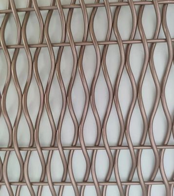Rede de fios de tecido de aço de ouro rosa arquitectónico com pintura para barrancos