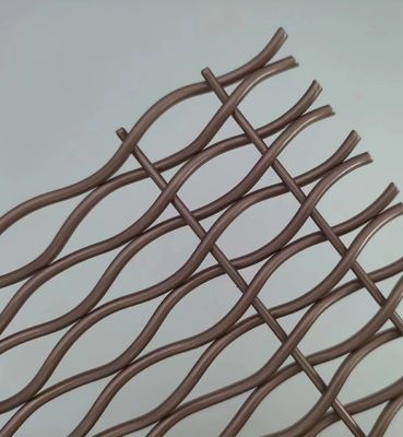 Rede de fios de tecido de aço de ouro rosa arquitectónico com pintura para barrancos