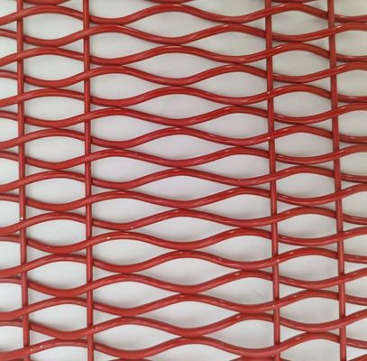 ISO9001 Arquitetônica Tecido Metal Mesh Vermelho Decorativo Para divisor de sala