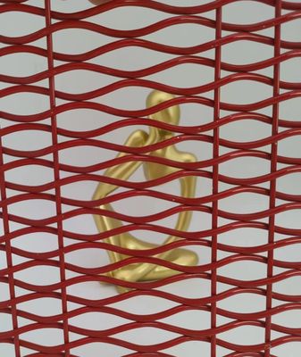 ISO9001 Arquitetônica Tecido Metal Mesh Vermelho Decorativo Para divisor de sala
