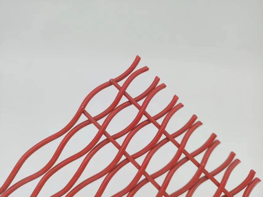 ISO9001 Arquitetônica Tecido Metal Mesh Vermelho Decorativo Para divisor de sala